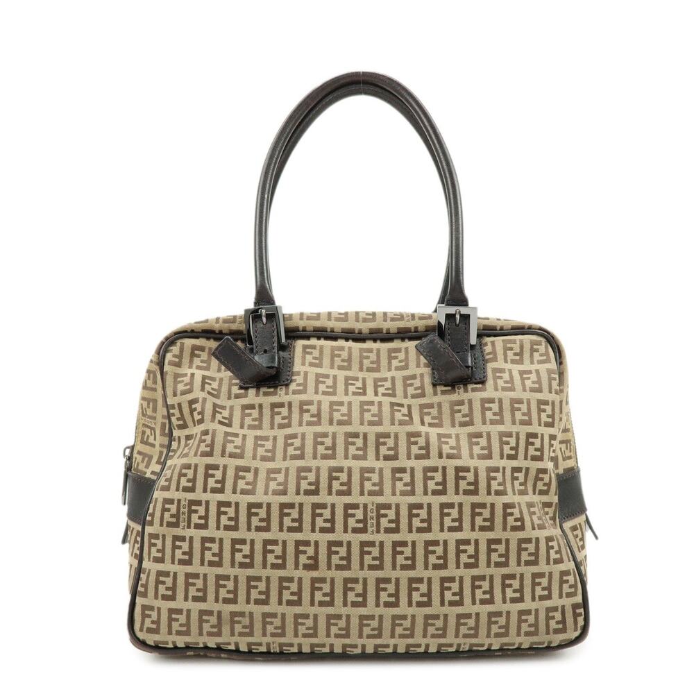 Fendi Zucchino Handbag Beige Zucca Coated Canvas